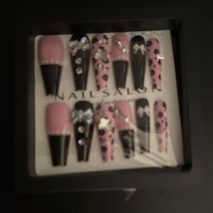 Pink and Black Nail Art Set
